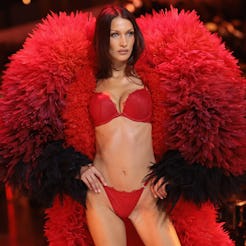 Bella Hadid rocked her signature '90s eyebrows on the 2024 Victoria's Secret Fashion Show runway.