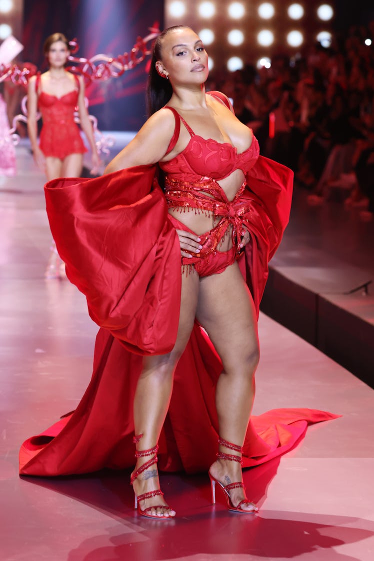 Paloma Elsesser on the runway at the Victoria's Secret Fashion Show held at the Brooklyn Navy Yard o...