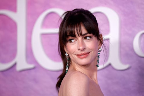 Anne Hathaway wore a crop top and mini in her Versace Icons Campaign.