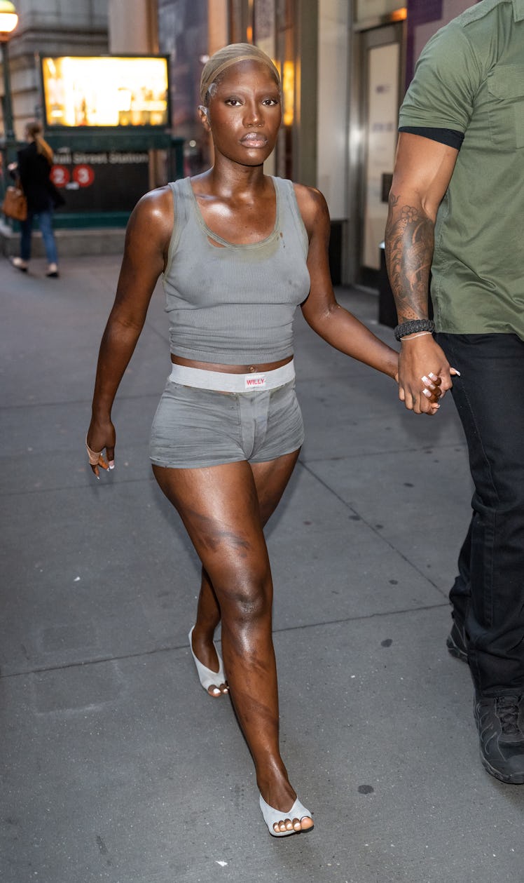 NEW YORK, NEW YORK - SEPTEMBER 06: Rapper Doechii is seen arriving to Willy Chavarria fashion show d...