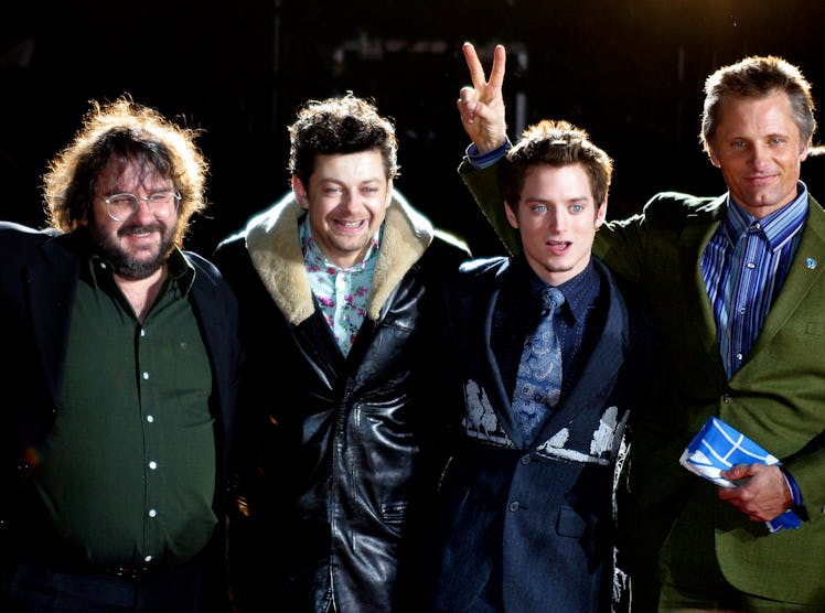 TOKYO, JAPAN - JANUARY 22:  (L-R Director Peter Jackson, Actors Elijah Wood, Andy Serkis and Viggo M...