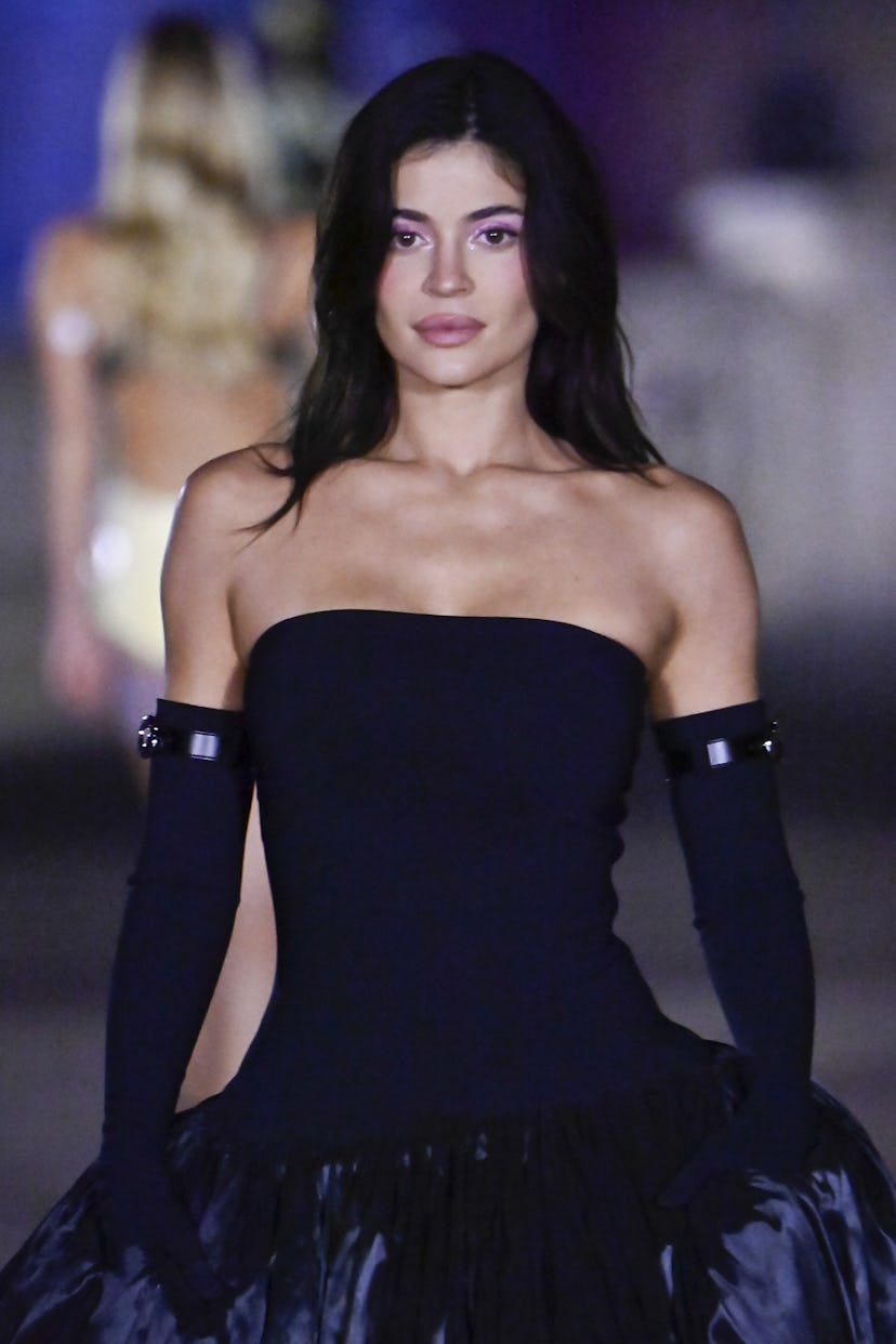 Kylie Jenner walks the runway during the Coperni Ready to Wear Spring/Summer 2025 fashion show as pa...