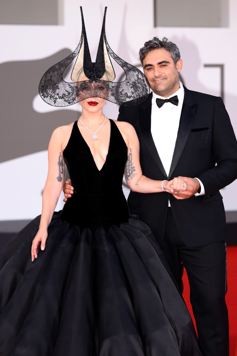 Lady Gaga and Michael Polansky attend the "Joker: Folie à Deux" red carpet during the 81st Venice In...