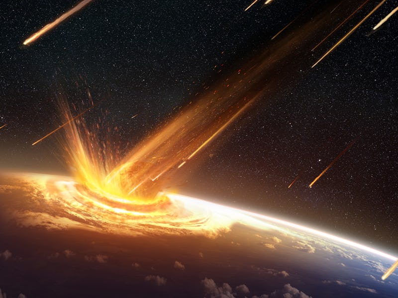 Illustration of an asteroid or comet striking the surface of the Earth, created on July 19, 2015. (I...