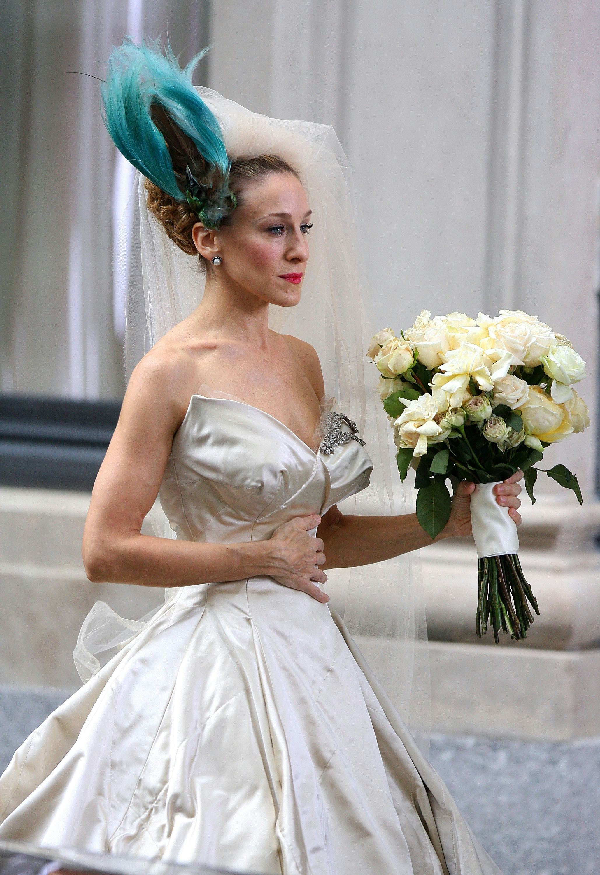 Sarah Jessica Parker on the set of &ldquo;Sex and the City: The Movie&rdquo;