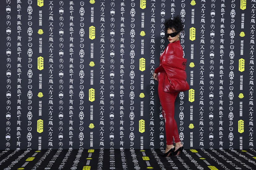 SHANGHAI, CHINA - OCTOBER 19: Music Artist Rihanna attends “The City of Genius” of Moncler by the Hu…