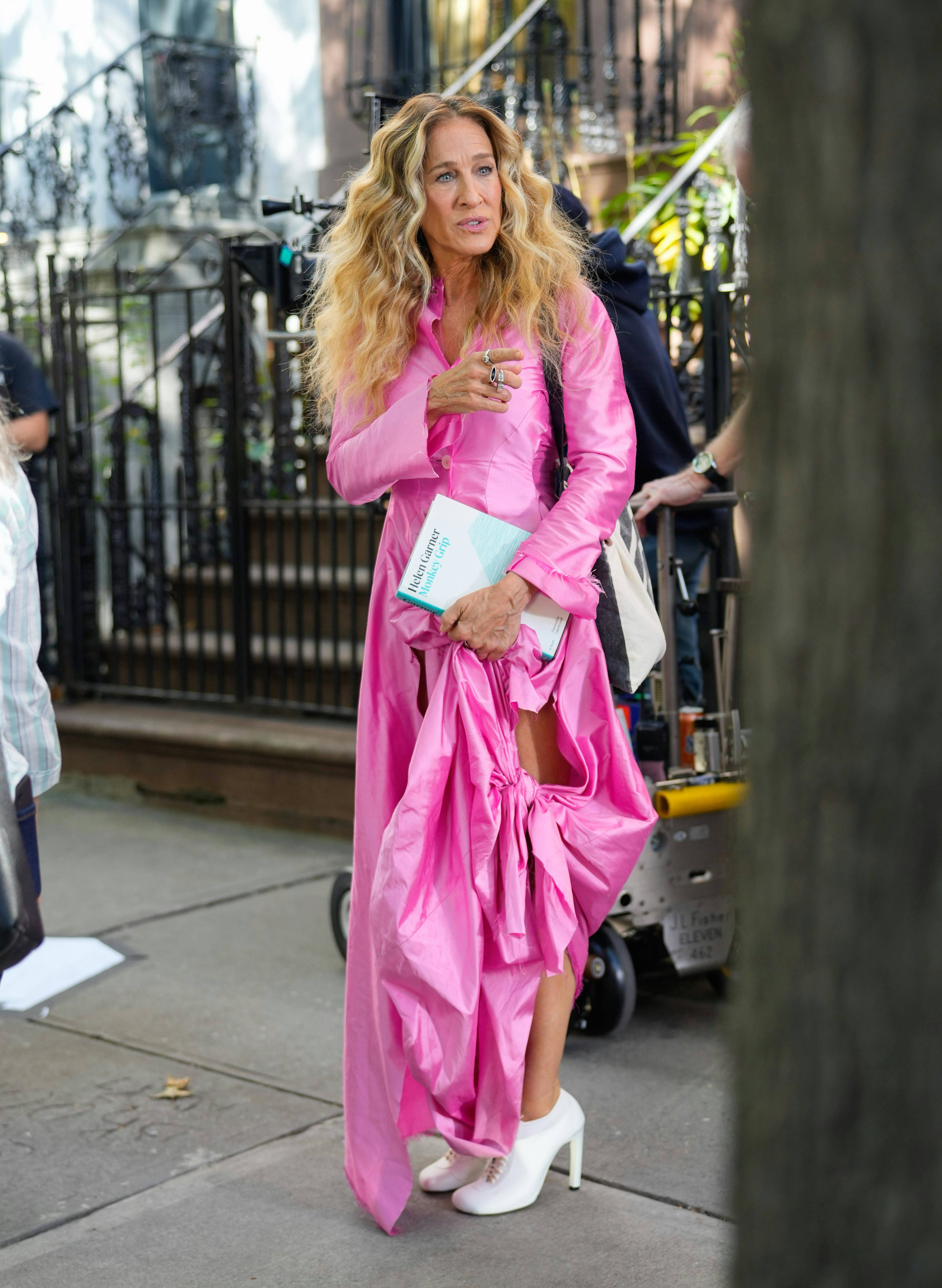 Sarah Jessica Parker is seen on the set of &lsquo;And Just Like That&rsquo;