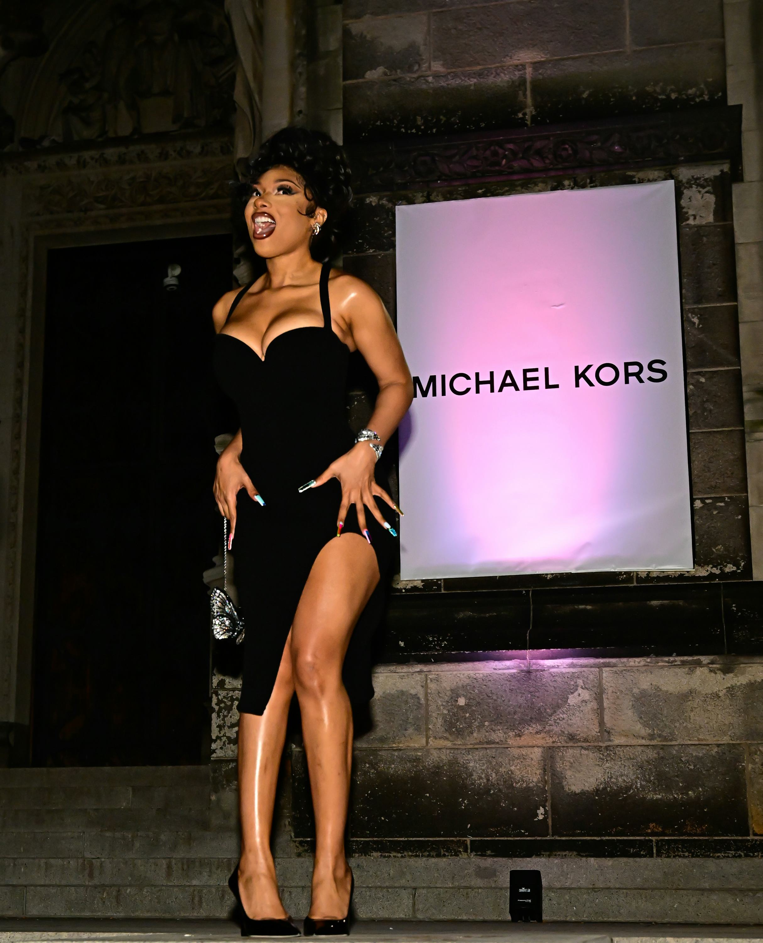 Megan Thee Stallion&rsquo;s LBD had a sky-high slit.