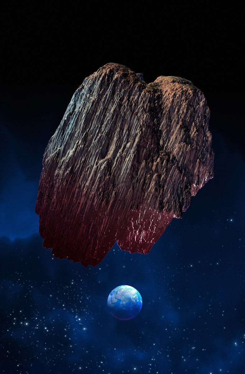 Large asteroid heading towards Earth, illustration