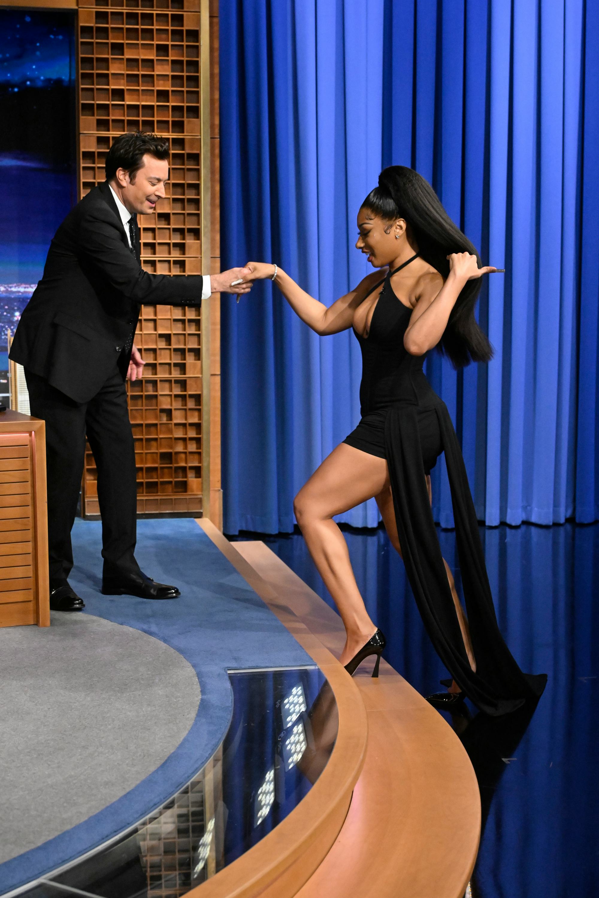 Megan Thee Stallion&rsquo;s LBD had a massive cleavage cutout.