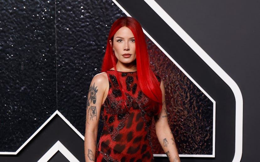 ELMONT, NEW YORK - SEPTEMBER 11: Halsey attends the 2024 MTV Video Music Awards at UBS Arena on Sept...