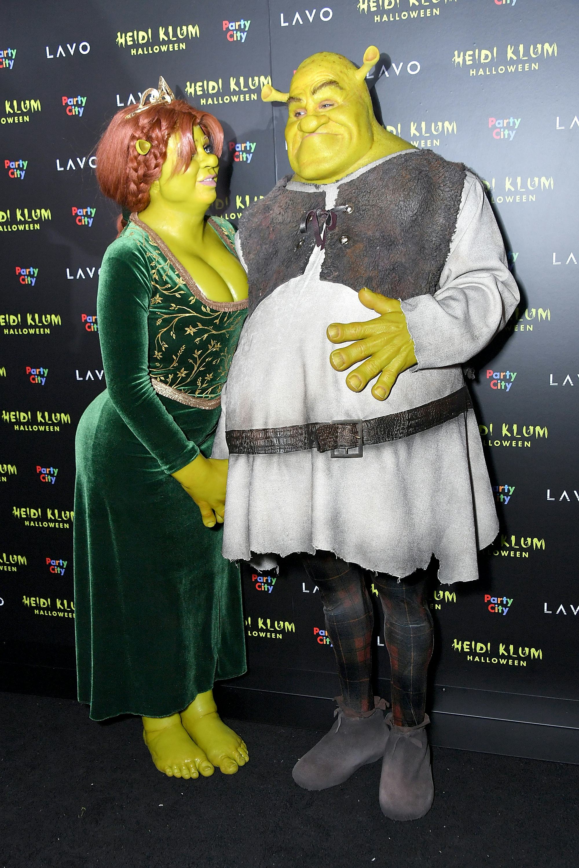 Heidi Klum and Tom Kaulitz show up dressed as Princess Fiona and Shrek to Klum&rsquo;s 19th Annual Hallowe&hellip;