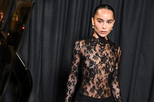 Zoe Kravitz in Saint Laurent at Paris Fashion Week.