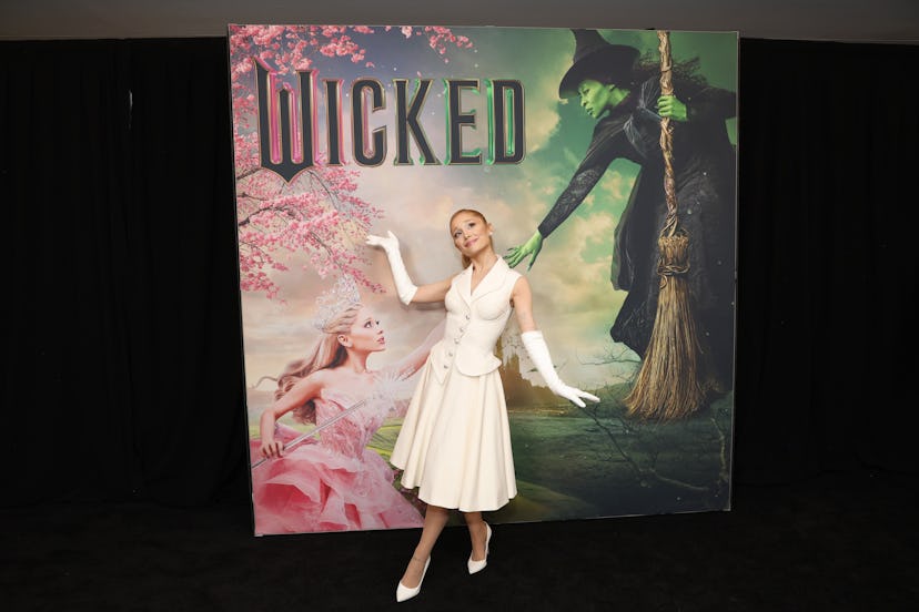 Ariana Grande’s all-white Wicked screening look