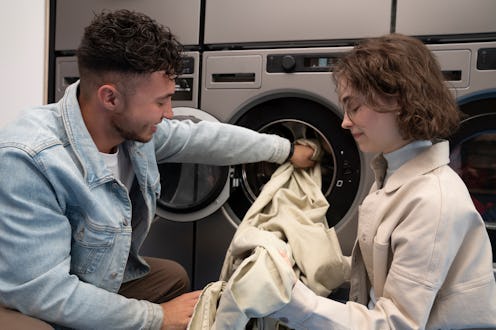 couple doing laundry together