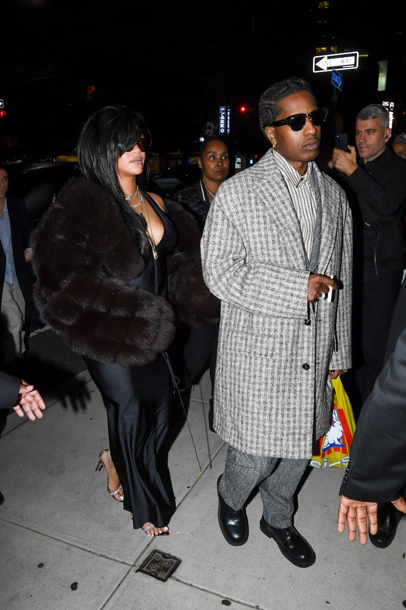 Rihanna Wore A Plunging LBD To A$AP Rocky’s Birthday Party