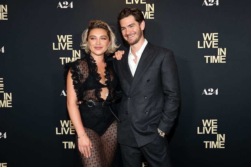 Florence Pugh and Andrew Garfield attend A24’s “We Live in Time” New York Screening