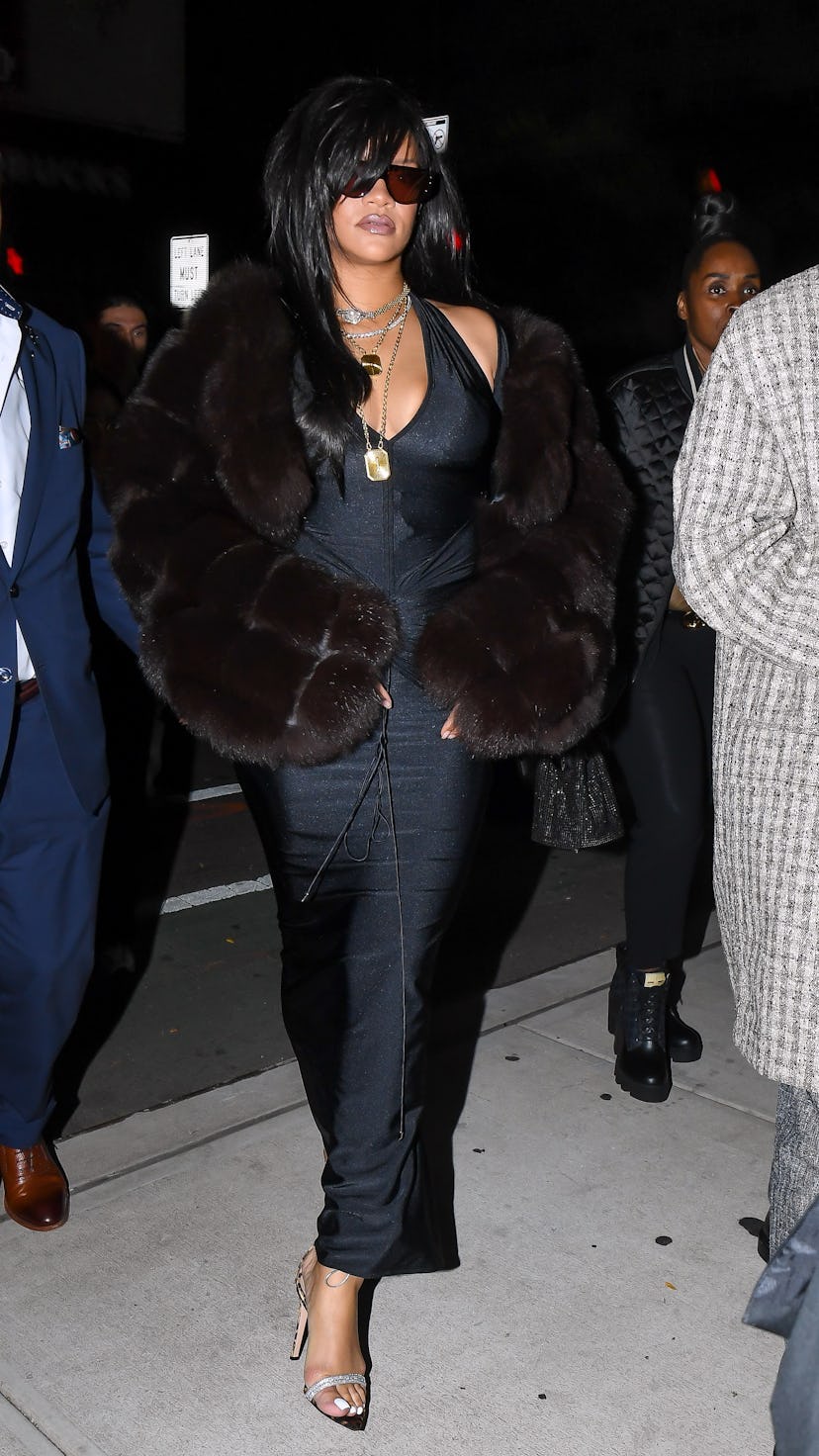 NEW YORK, NEW YORK - OCTOBER 04: Rihanna and ASAP Rocky seen out celebrating ASAP Rocky’s Birthday o…