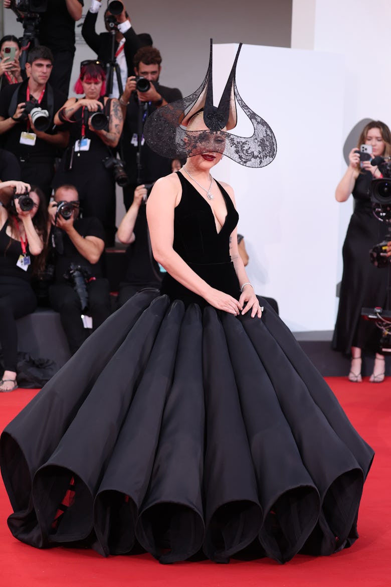 Lady Gaga attends the "Joker: Folie Deux" red carpet during the 81st Venice International Film Fest...