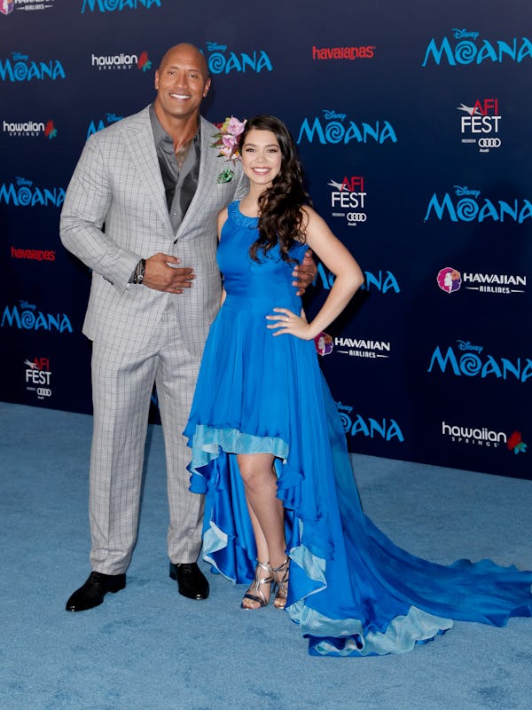 Dwayne Johnson and Auli’i Cravalho at the premiere of Disney’s ‘Moana.'