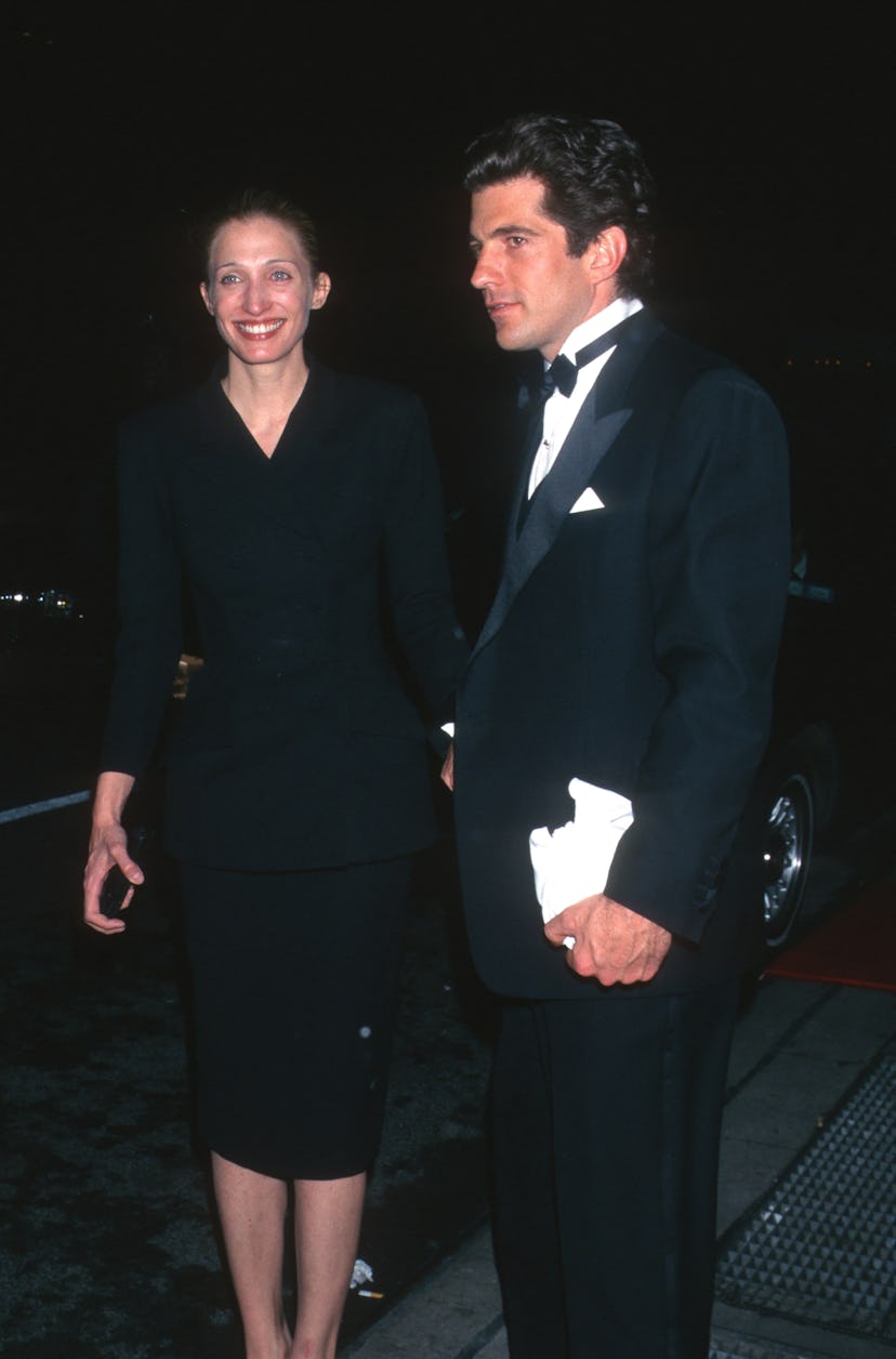 Married American couple publisher publicist Carolyn Bessette-Kennedy (1966 - 1999) and John F Kenned...