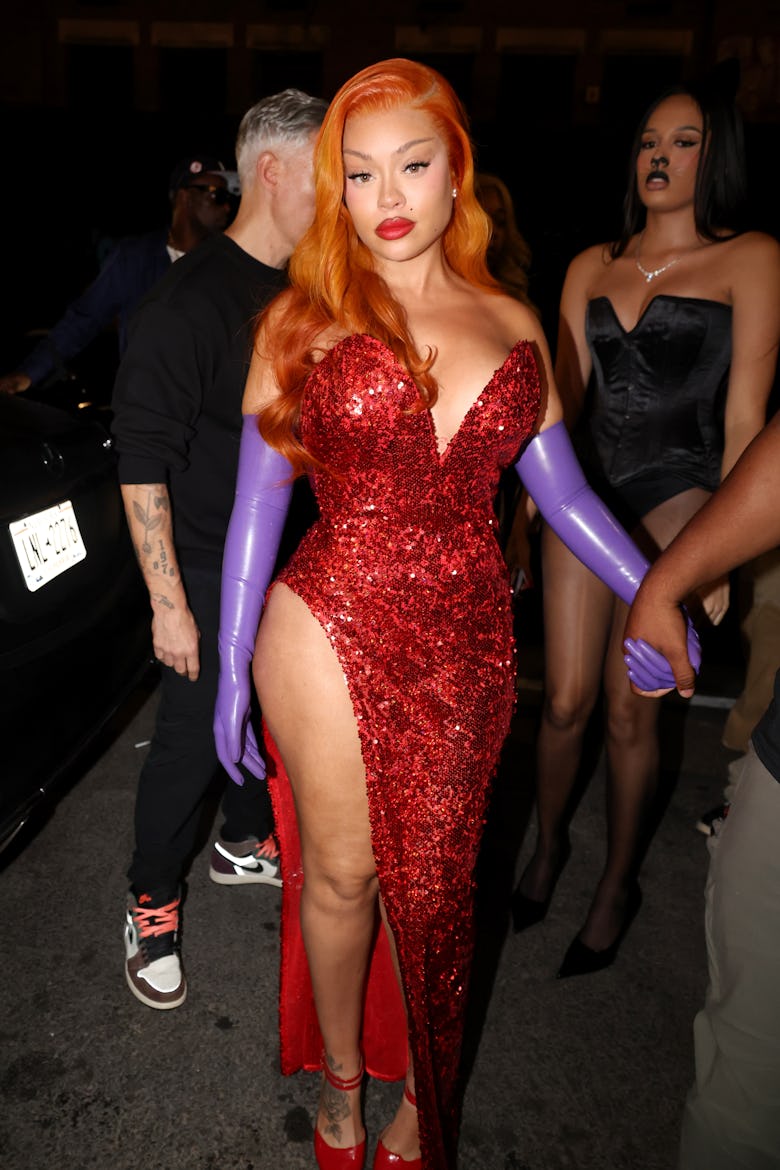 Latto arrives to host a Halloween party on October 31, 2024 in New York City.