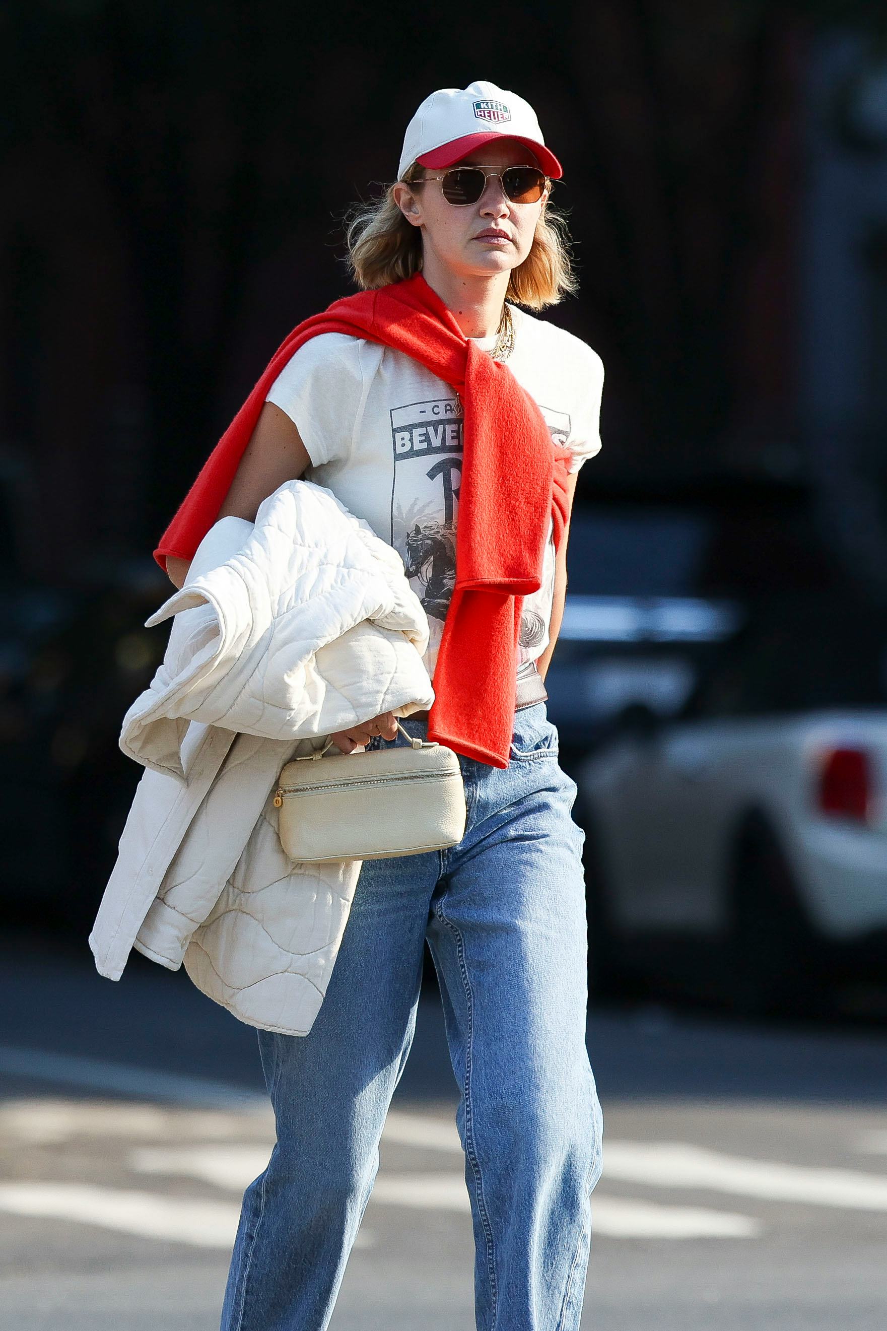 Gigi Hadid wore &ldquo;ugly&rdquo; shoes and matched with Bradley Cooper on a walk in NYC.