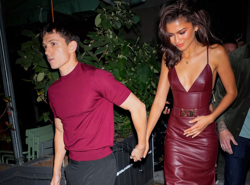 NEW YORK, NY - OCTOBER 24: Tom Holland and Zendaya are seen on October 24, 2024 in New York City. ...