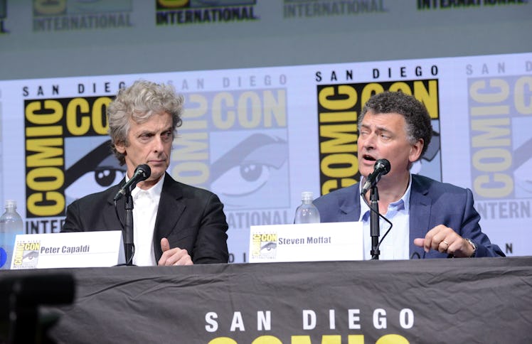 SAN DIEGO, CA - JULY 23: Peter Capaldi (L) and Steven Moffat at "Doctor Who" BBC America official p...