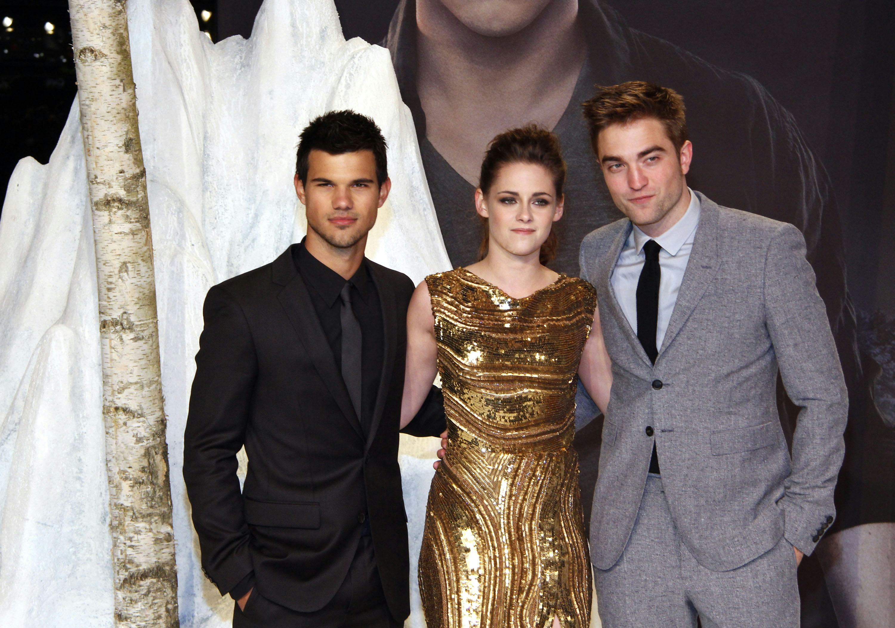 Taylor Lautner, Kristen Stewart and Robert Pattinson at the &lsquo;The Twilight Saga: Breaking Dawn Part 2&hellip;