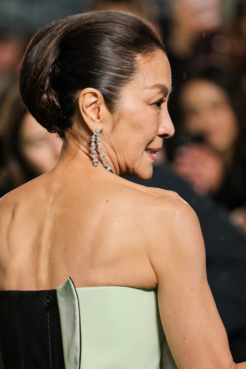 michelle yeoh twisted updo wicked UK premiere