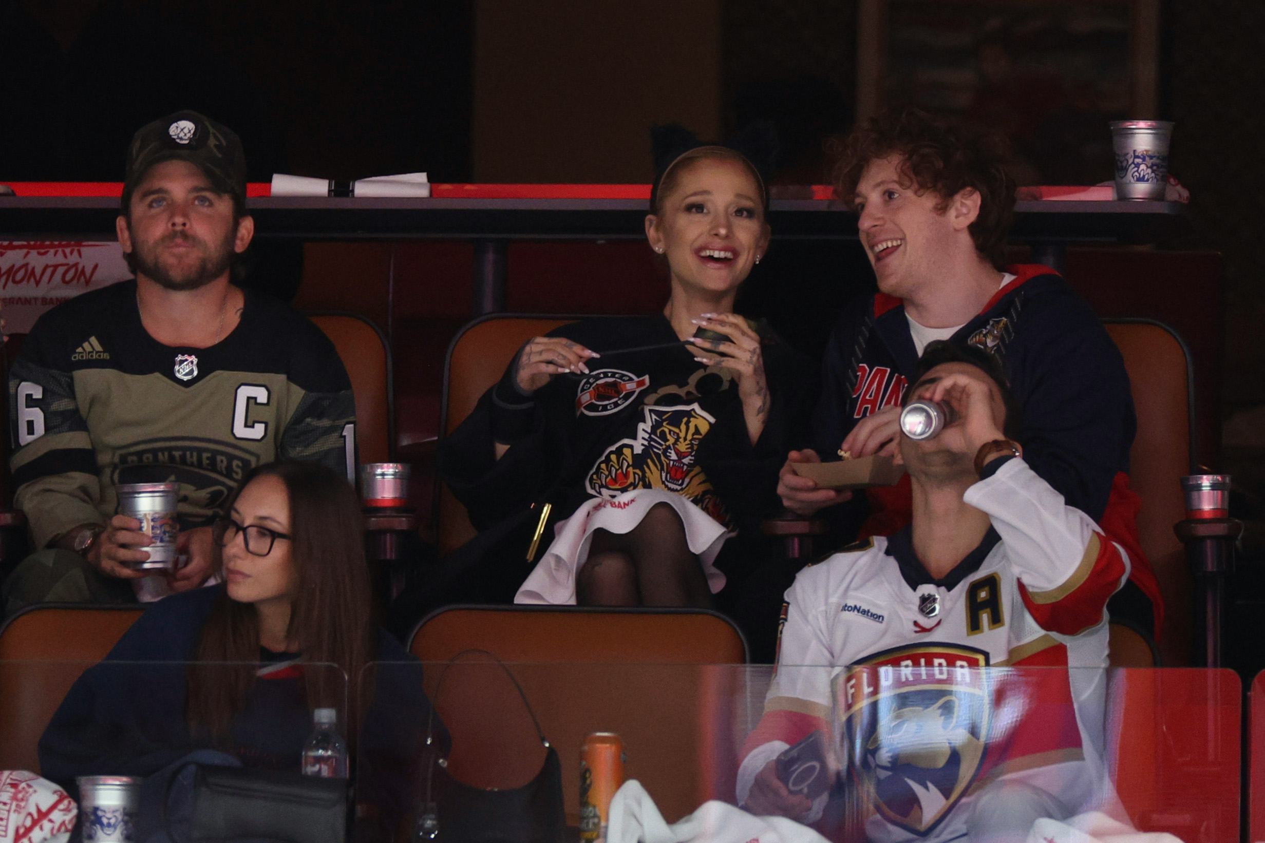 Ariana Grande and Ethan Slater at the 2024 Stanley Cup Final