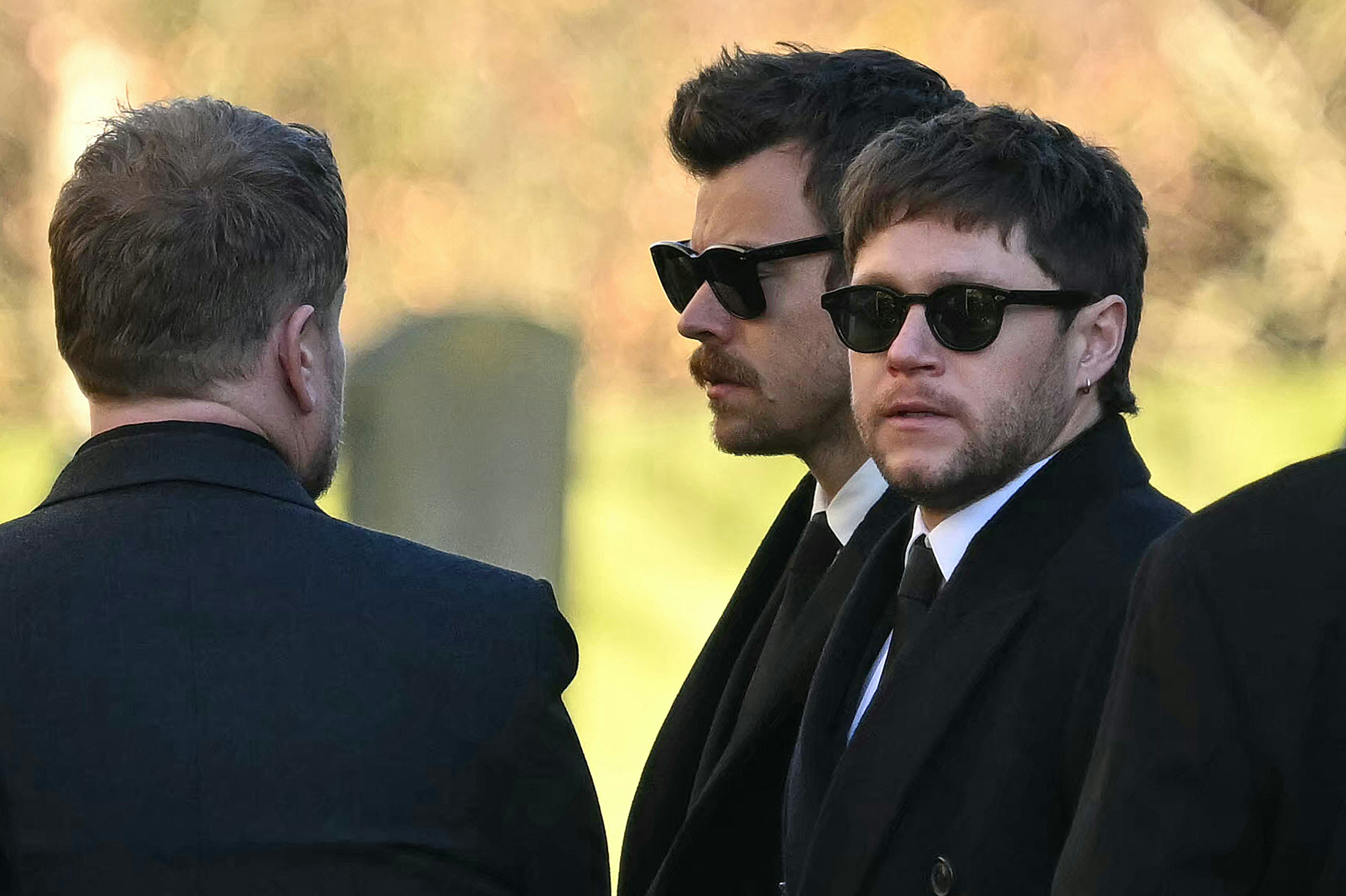 Harry Styles and Niall Horan at the funeral service of Liam Payne