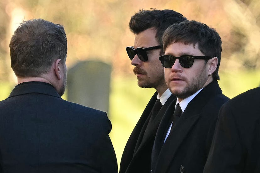 Harry Styles and Niall Horan at the funeral service of Liam Payne
