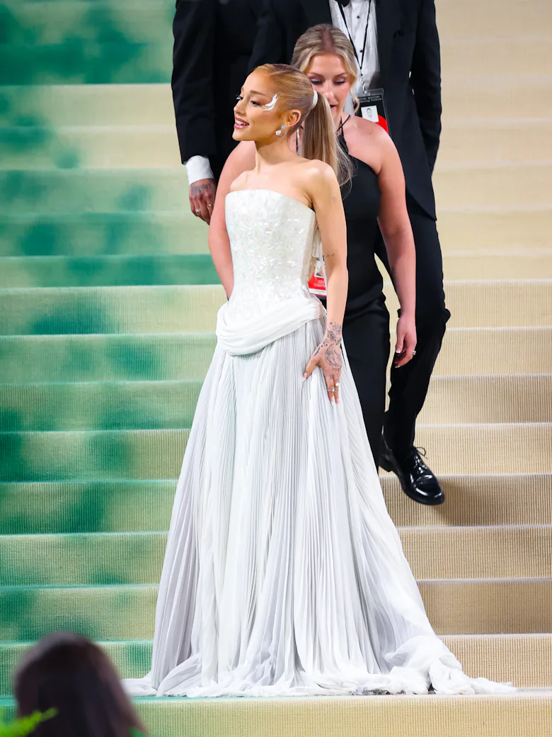 Ariana Grande is seen attending the 2024 Met Gala Celebrating 'Sleeping Beauties: Reawakening Fashio...