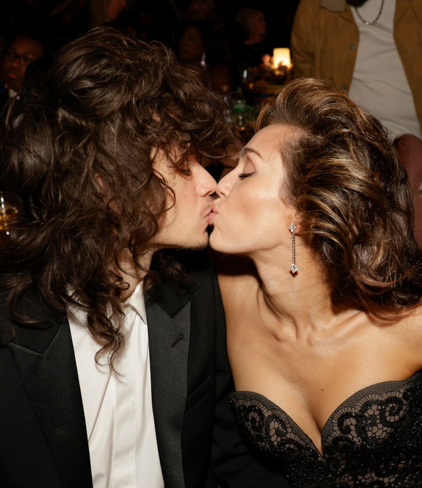 LOS ANGELES - FEBRUARY 4: Maxx Morando and Miley Cyrus behind the scenes at The 66th Annual Grammy ...
