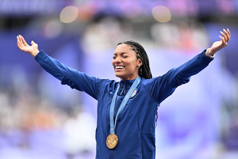 Gold medalist Tara Davis-Woodhall of Team United States.