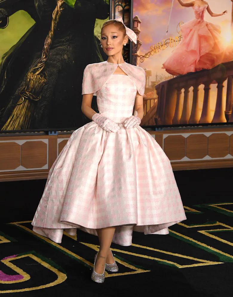 Ariana Grande arrives at the Los Angeles Premiere Of Universal Pictures "Wicked" at Dorothy Chandler...