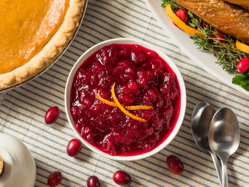 Homemade Thanksgiving Cranberry Sauce in a Bowl