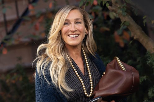 Sarah Jessica Parker exposed her bra in a sheer shirt while in Italy.
