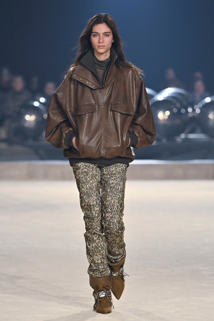 PARIS, FRANCE - FEBRUARY 29: A model walks the runway during the Isabel Marant Ready to Wear Fall/Wi...