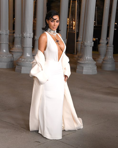 LOS ANGELES, CALIFORNIA - NOVEMBER 02: Kim Kardashian arrives at the 2024 LACMA Art+Film Gala at Los...