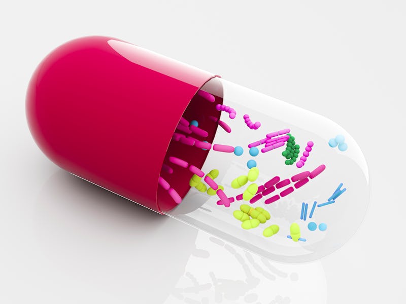 Probiotic supplements, conceptual illustration