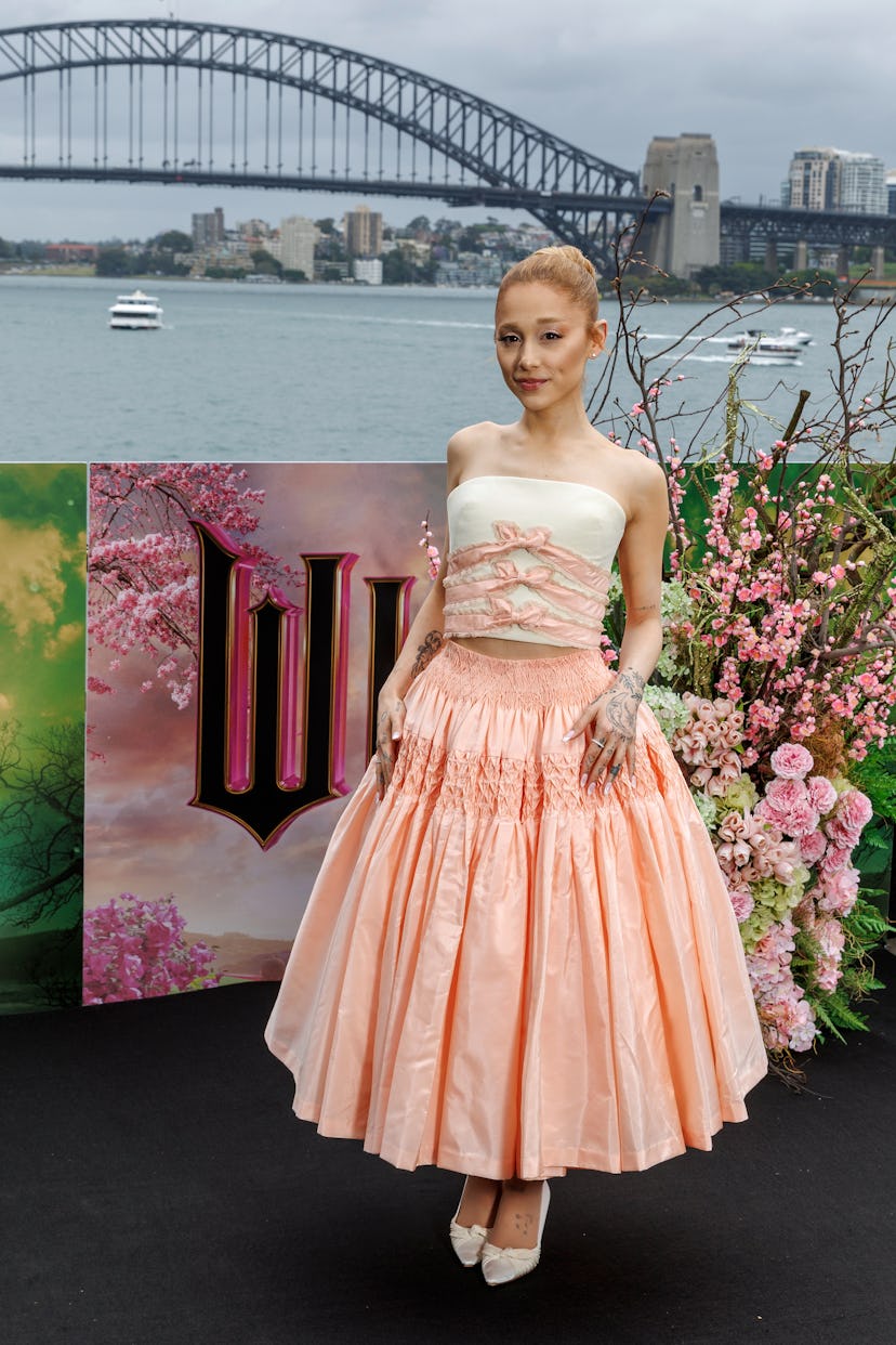 Ariana Grande poses for a photocall for the Australian premiere of "Wicked" at on November 05, 2024...