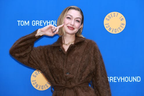 Gigi Hadid jumped on the fashionable bathrobe trend.