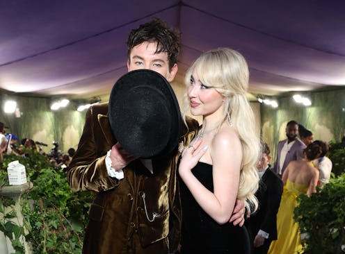 NEW YORK, NEW YORK - MAY 06: (L-R) Barry Keoghan and Sabrina Carpenter attend The 2024 Met Gala Cel...