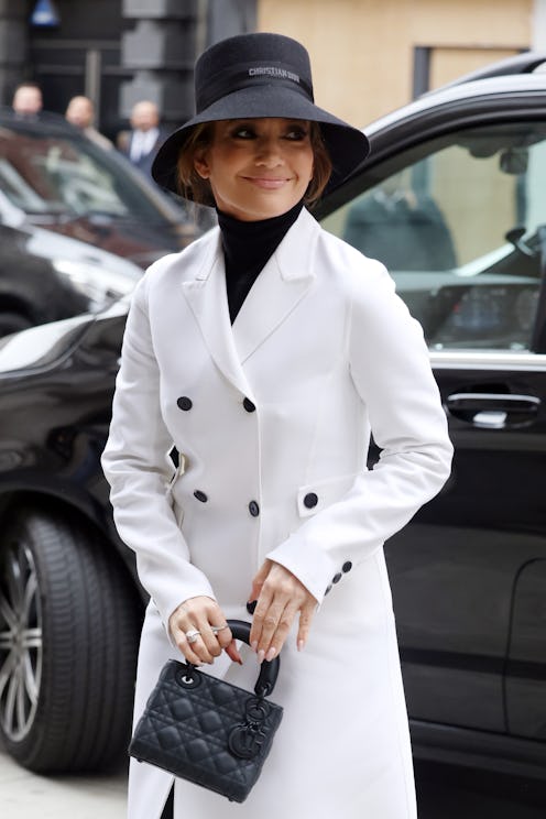 Jennifer Lopez arriving at a photocall for "Unstoppable" on November 07, 2024 in London, England. 