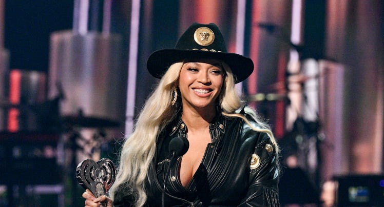 Beyoncé accepts the Innovator Award at the 2024 iHeartRadio Music Awards held at the Dolby Theatre o...