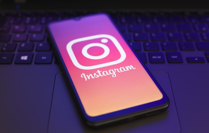 The Instagram logo appears on the screen of a smartphone in Reno, United States, on November 29, 202...