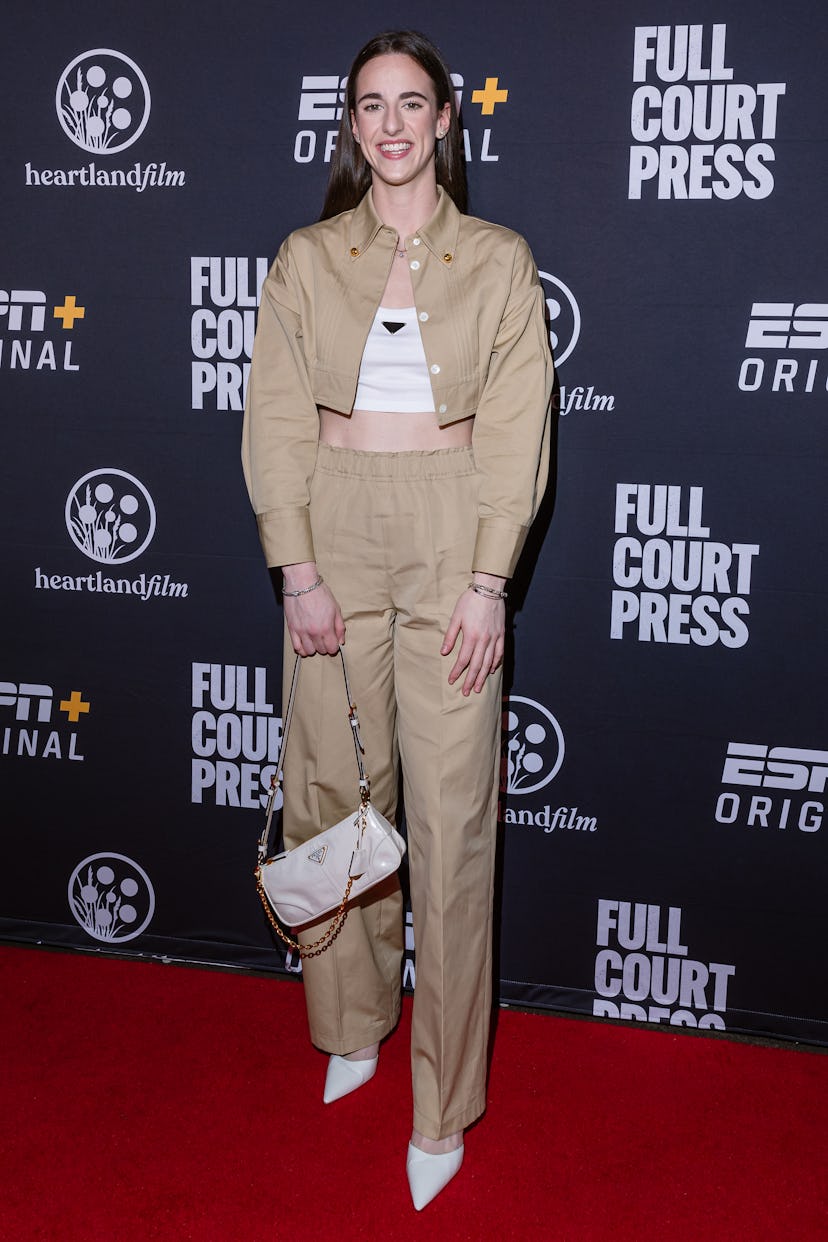 Caitlin Clark attends the ESPN+ Full Court Press premiere at The Tobias Theater at Newfields on May …